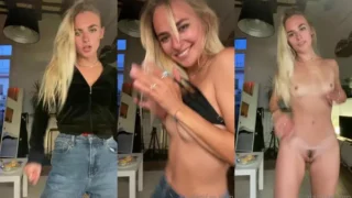Blonde DaniFae Dancing While Getting Naked