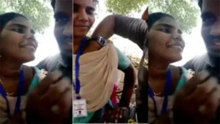 Desi Tamil Girl Sucking Boyfriend Cock Outdoor Video – Indian porn video