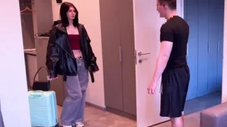 Skinny young Russian cutie stripped down to her panties for the sake of filming simple sex