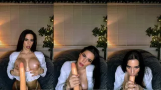 Veronika Vengeance Teases & Blows A Big Dildo