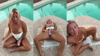 Zonamaeee Buzzes Her Pussy Near The Pool