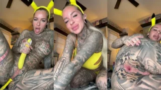 GymGamerGirl’s Pikachu Themed Pussy & Anal Dildo Session