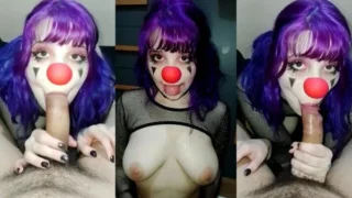 HunieBunnyPop Slurps A Cock As A Clown