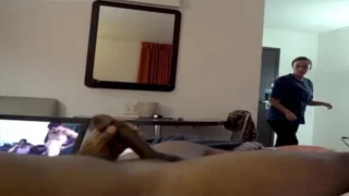 Mumbai Hotel Maid Aunty Watches me Flash Dick – Indian porn video