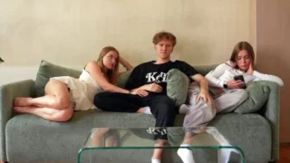 While the girlfriend is sleeping, the guy learned all the charm of Russian domestic infidelity on the bed